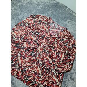 Essentials Vneck‎ Baby Doll Slinky Knit Blouse Womens 3X Multi Bling Artsy